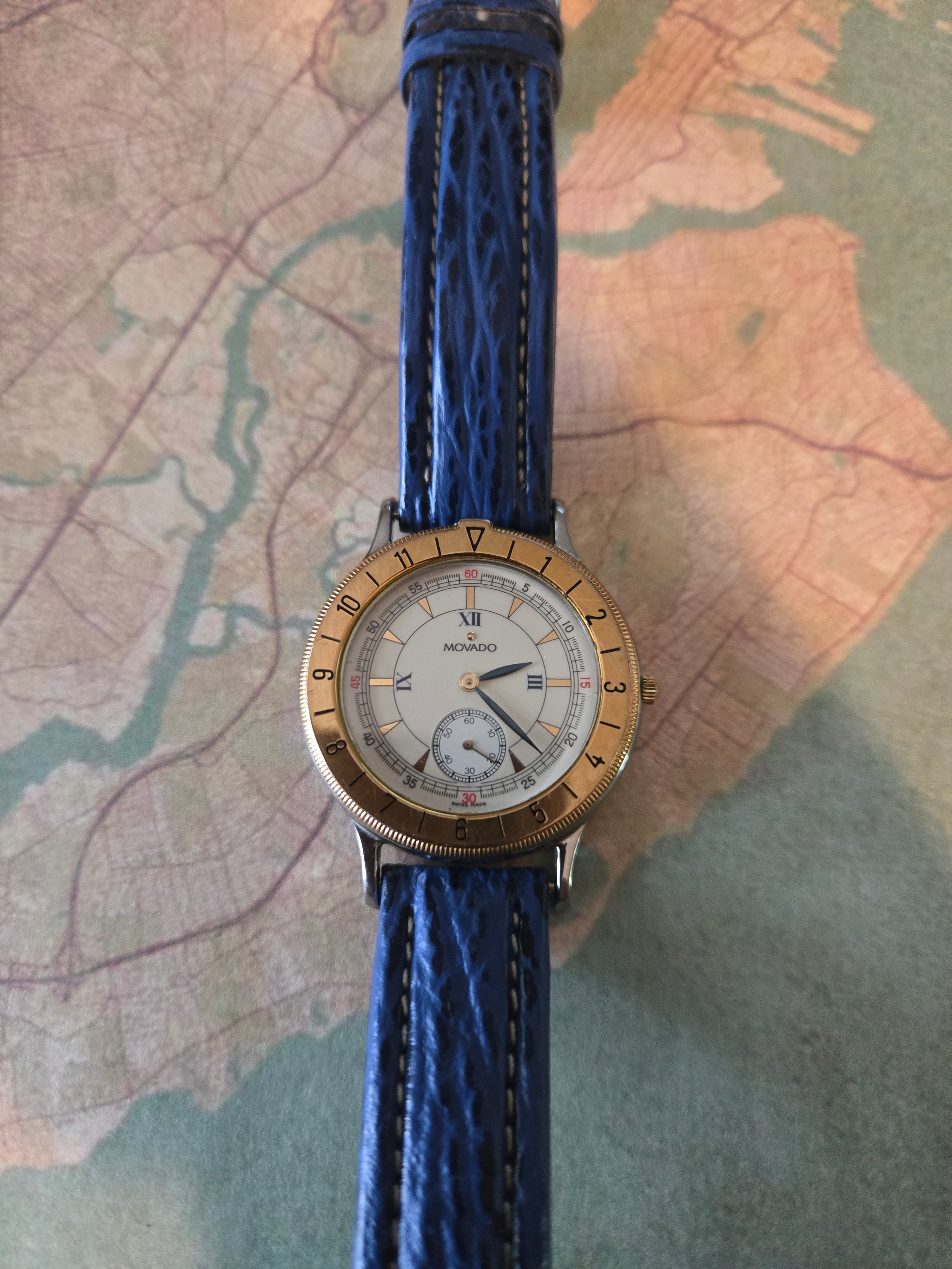Vintage 1990's Movado mens quartz watch.