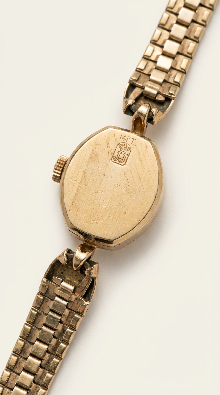 Vintage 14k gold Jules Jurgensen woman's cocktail watch